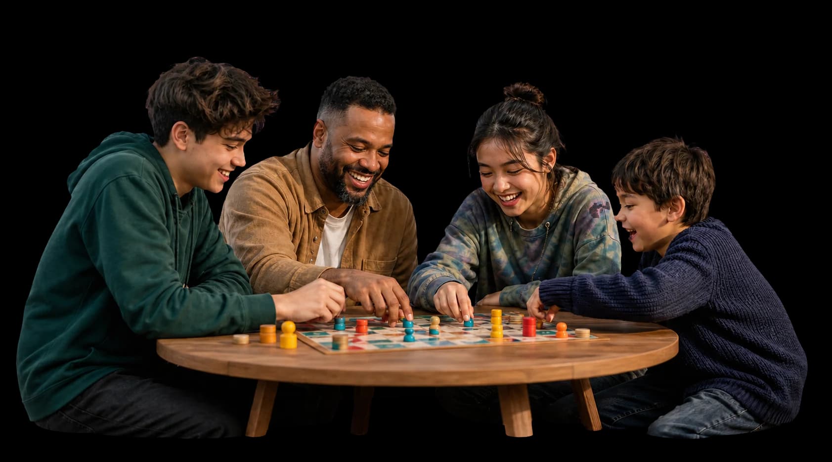 A family playing a game together